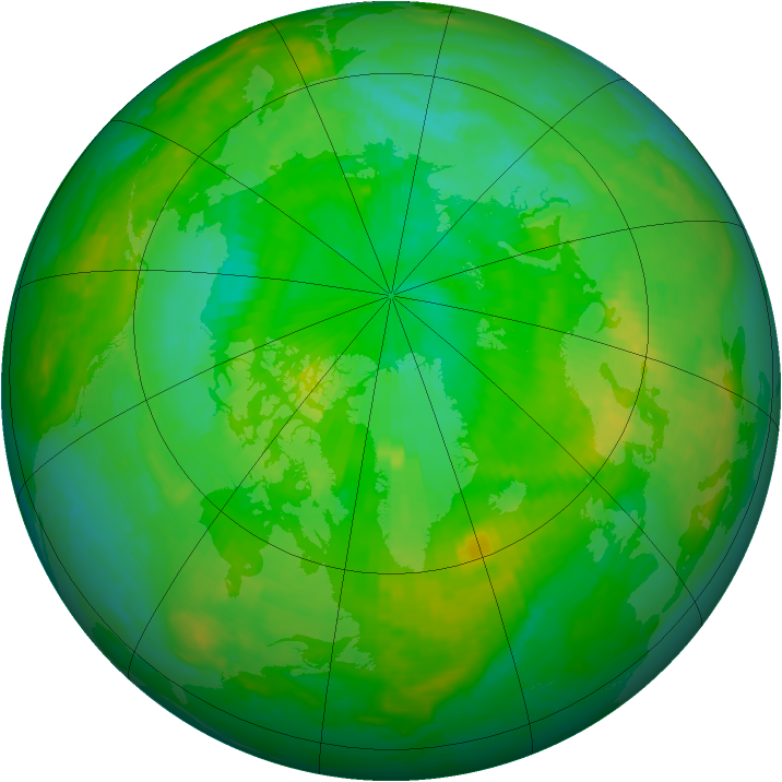 Arctic ozone map for 14 July 2004
